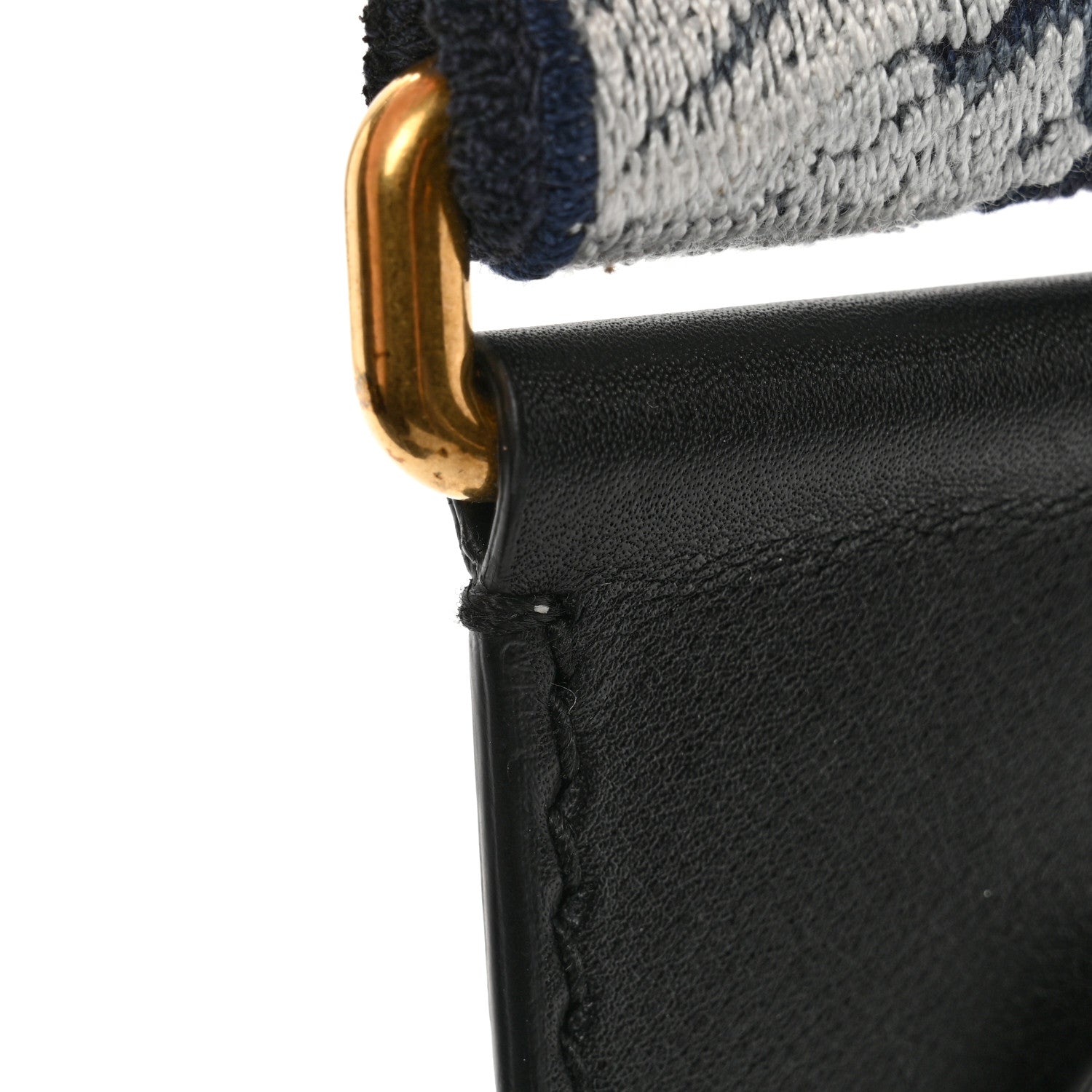 Christian Dior Canvas Embroidered Studded Tie Dye Shoulder Strap Blue 5 of 8