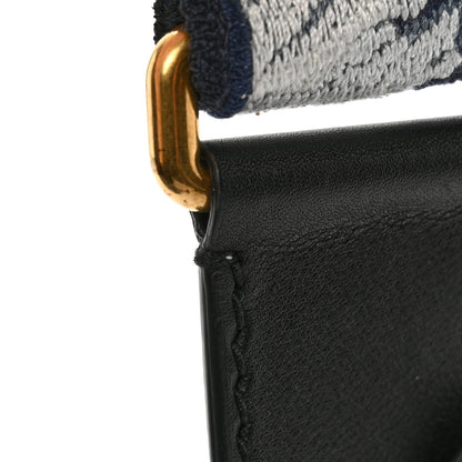 Christian Dior Canvas Embroidered Studded Tie Dye Shoulder Strap Blue 5 of 8