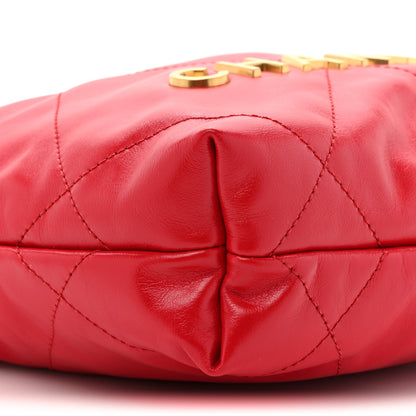 Chanel Shiny Calfskin Quilted Mini Chanel 22 Red 9 of 10