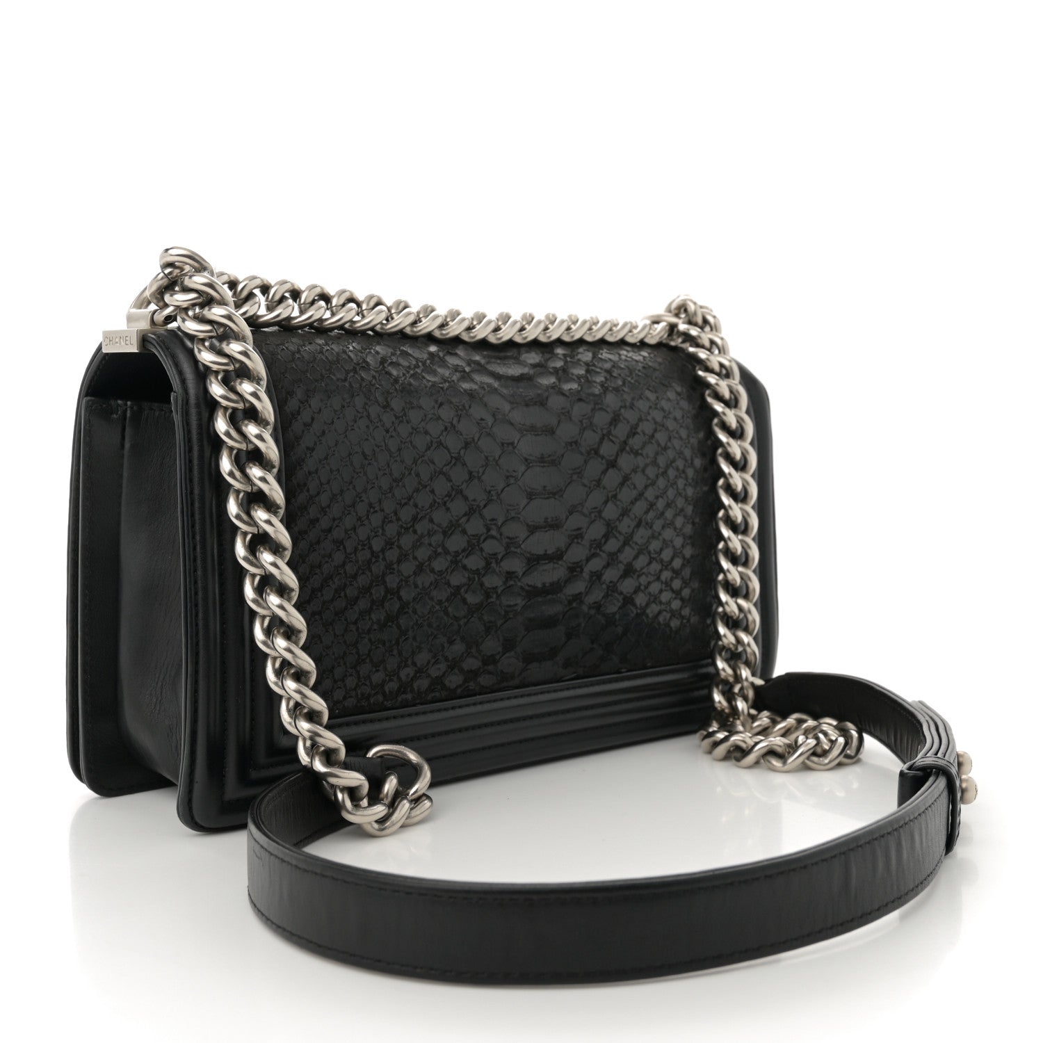 Chanel Snakeskin Medium Boy Flap Black 3 of 16