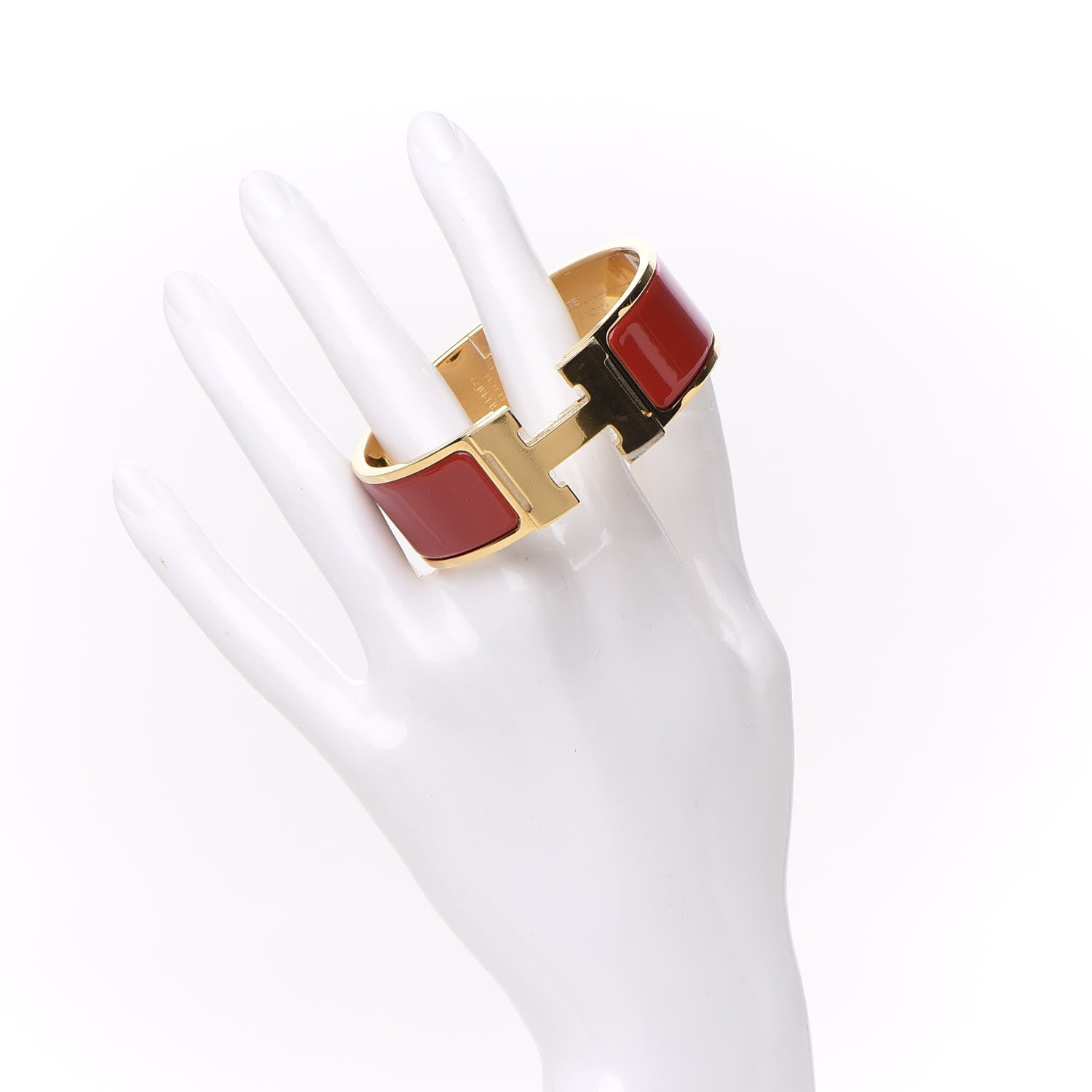 Hermes Enamel Wide Clic Clac H Bracelet PM Rouge Amarante 2 of 6