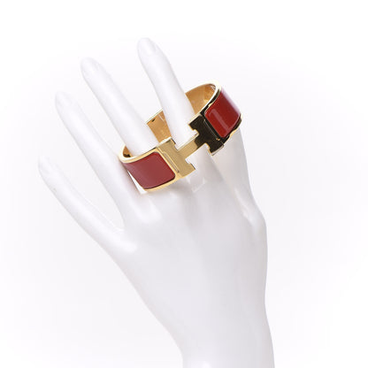 Hermes Enamel Wide Clic Clac H Bracelet PM Rouge Amarante 2 of 6