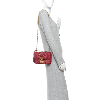 Christian Dior Lambskin Cannage Studded Small Dioraddict Flap Bag Red 2 of 11
