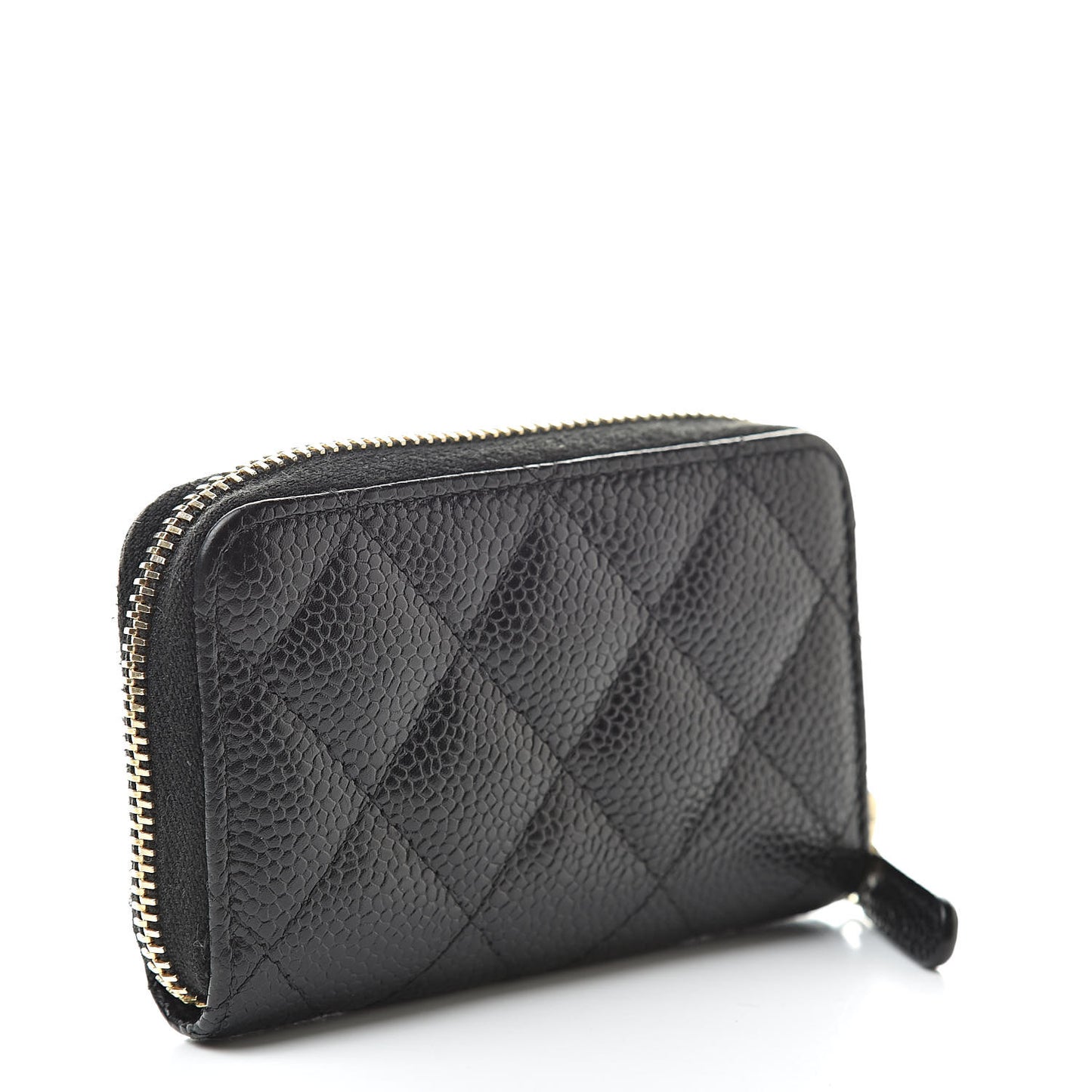 Caviar Quilted Zip Coin Purse Black
