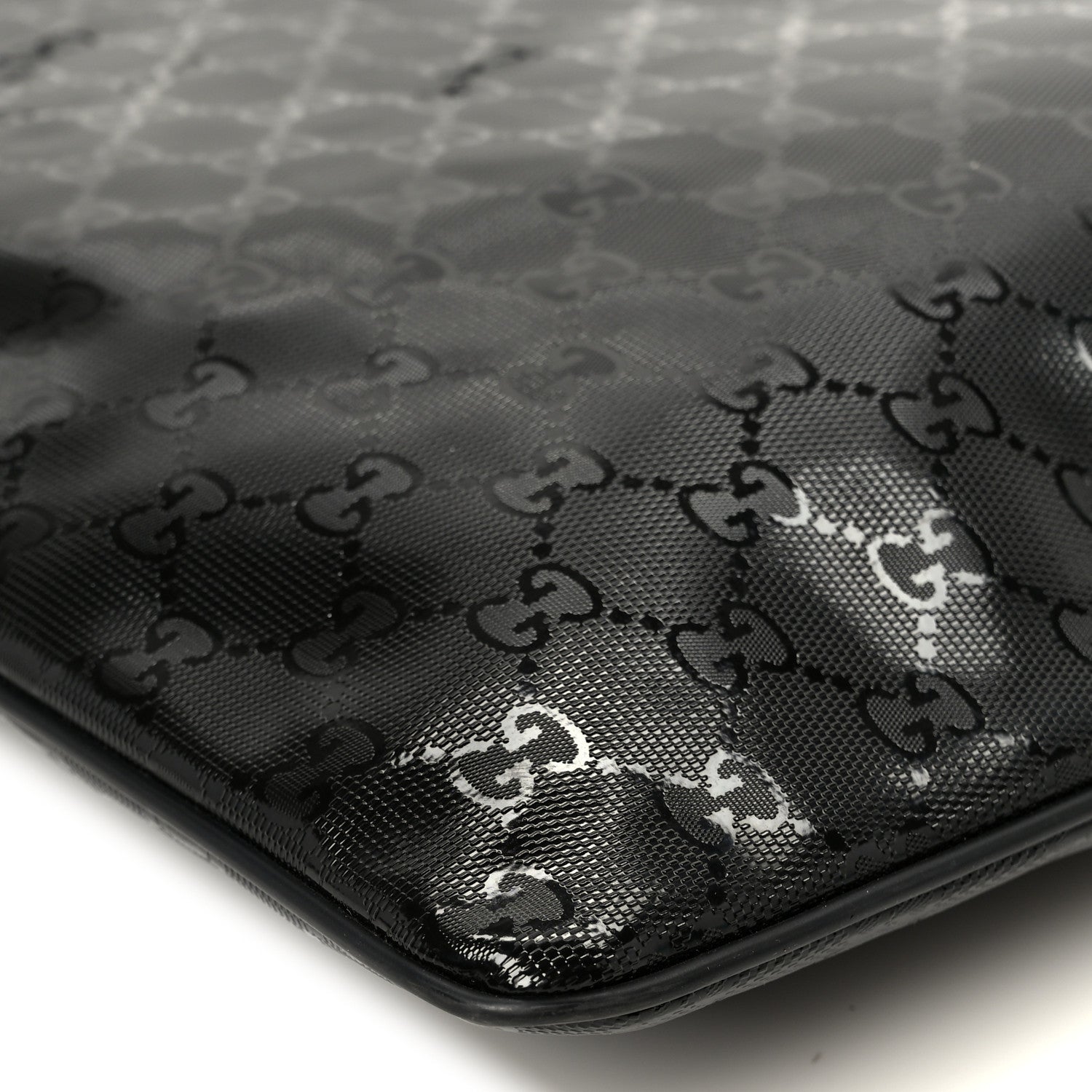 Gucci Imprime Monogram Medium Flat Messenger Bag Black 11 of 12
