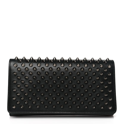 Christian Louboutin Calfskin Macaron Spiked Flap Wallet Black 1 of 8