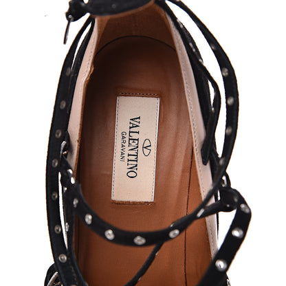 Valentino Garavani Suede Love Latch 100mm Pumps 37 Black Poudre 6 of 10