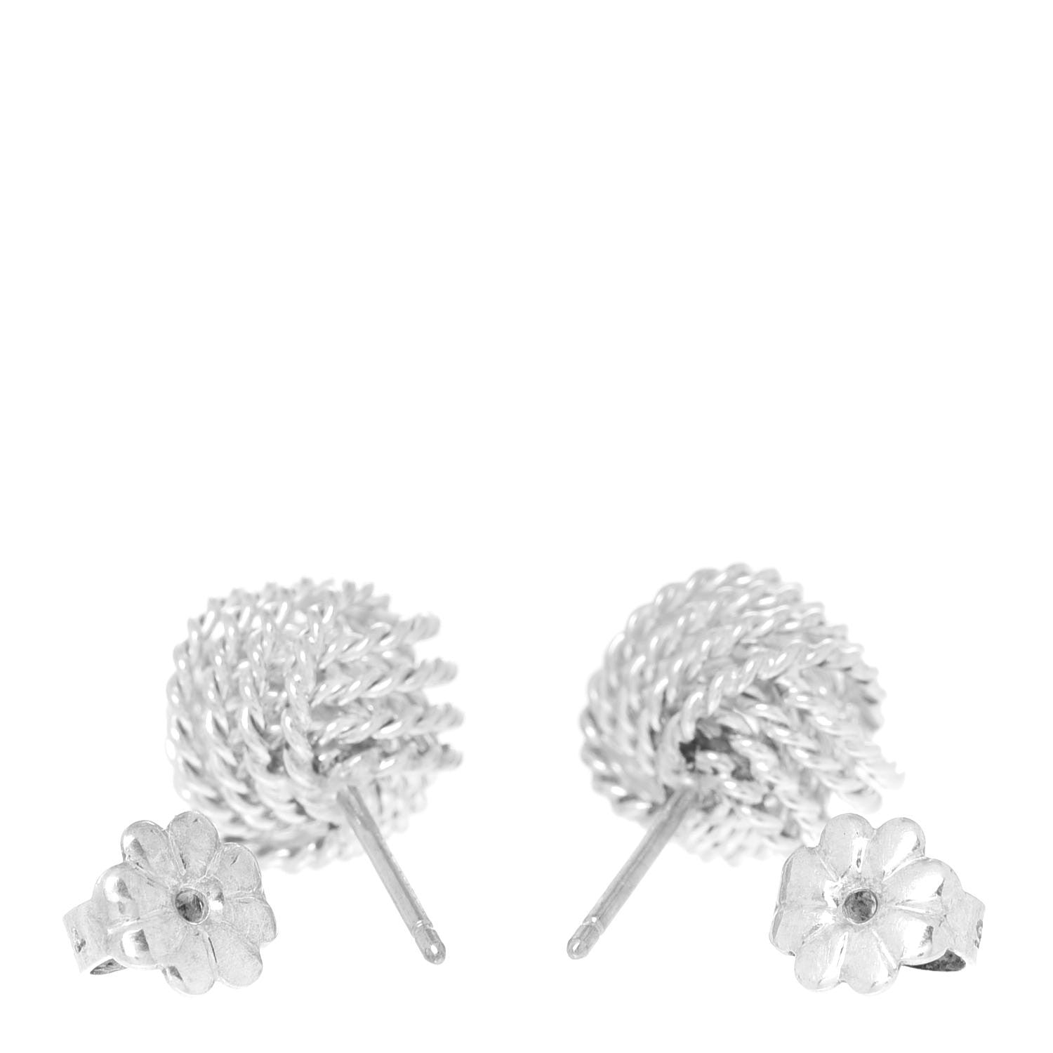 Tiffany Sterling Silver Twist Knot Earrings 3 of 5