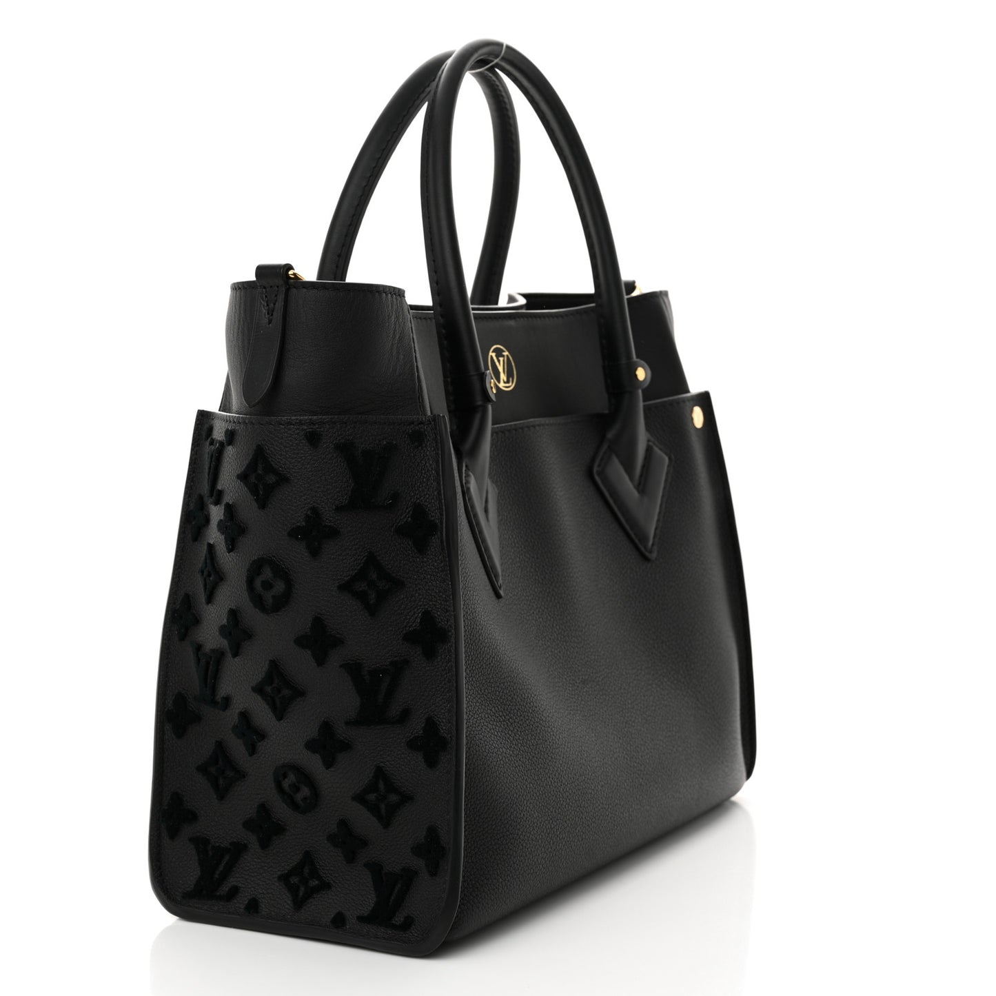 Calfskin Monogram Tufting On My Side Black