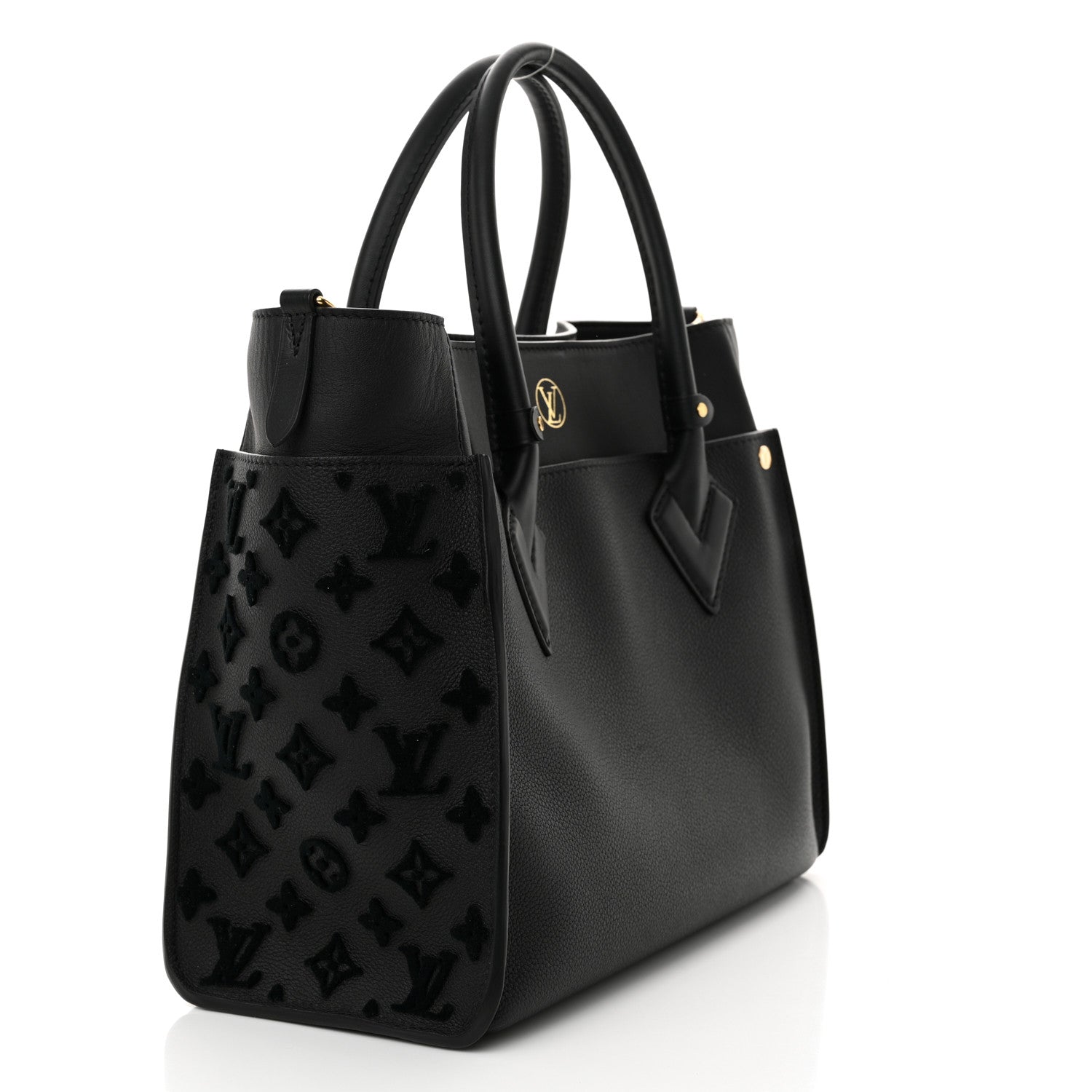 Louis Vuitton Calfskin Monogram Tufting On My Side Black 3 of 10