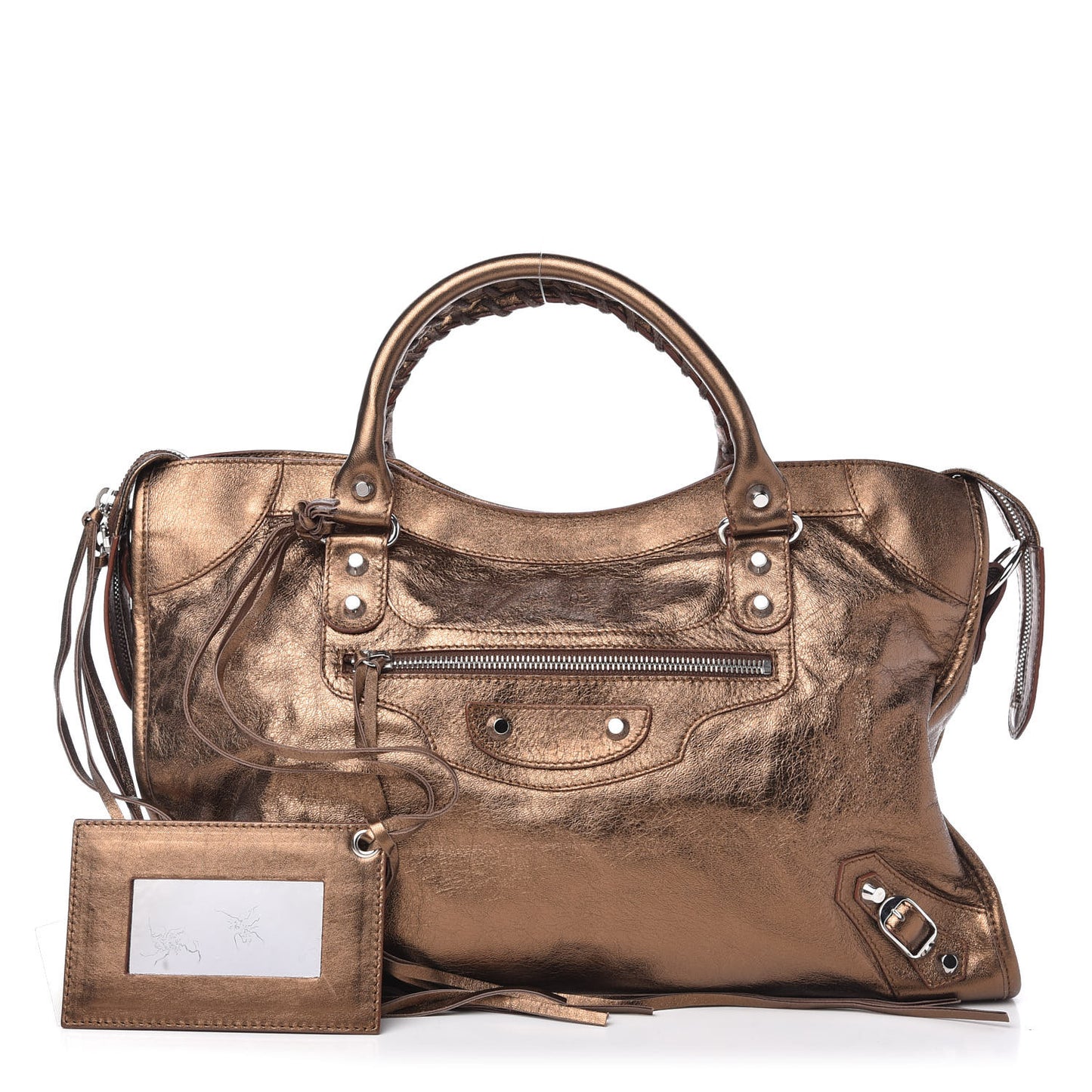 Metallic Agneau Classic Silver Hardware Cityparkle Bronze