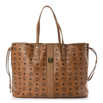 MCM Visetos Large Liz Reversible Shopper Tote Cognac 1 of 15
