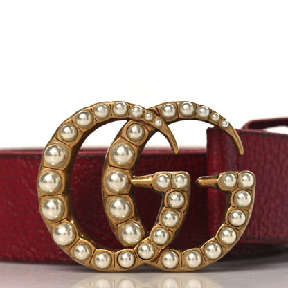 Gucci Cuoio Tusk Lavato Pearl Double G 40mm Belt 110 44 Romantic Cerise Cream 3 of 8