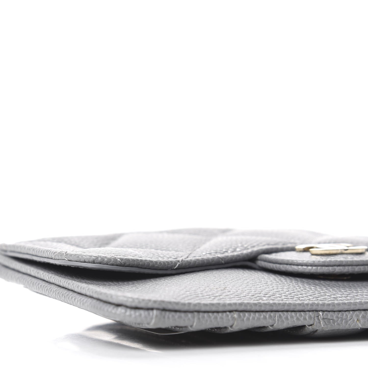 Chanel Caviar Quilted Flap Zip Card Holder Grey 6 of 10