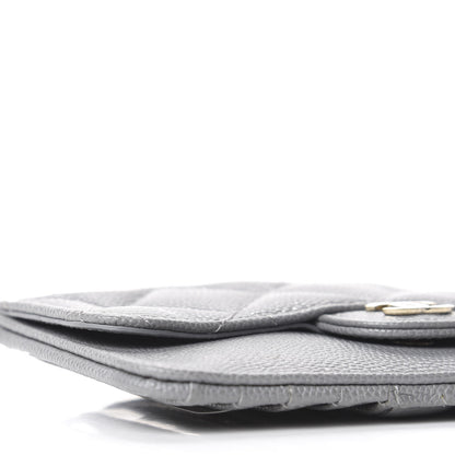 Chanel Caviar Quilted Flap Zip Card Holder Grey 6 of 10