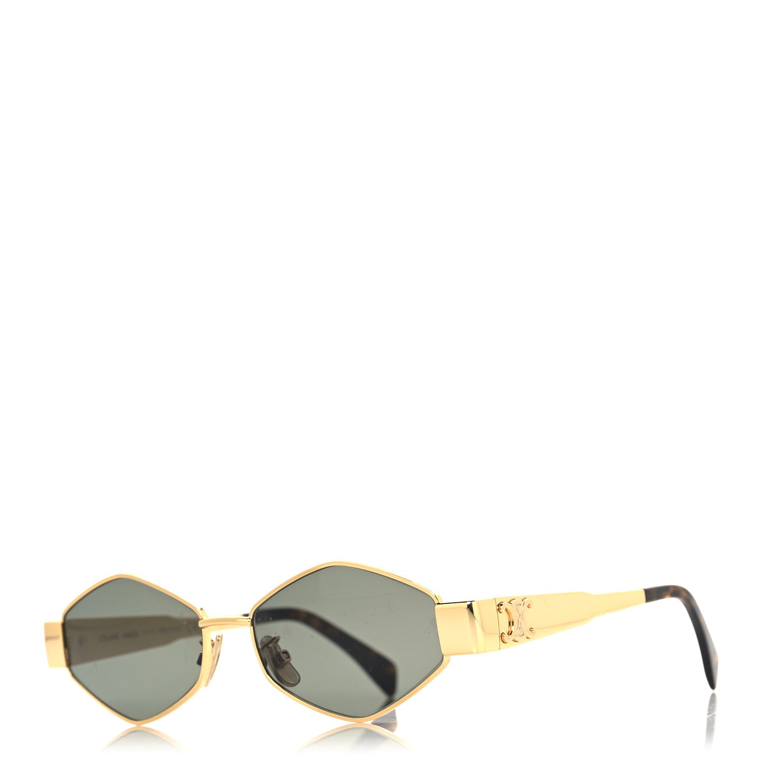 Celine Metal Triomphe 02 Sunglasses CL40254U Gold Green 1 of 7