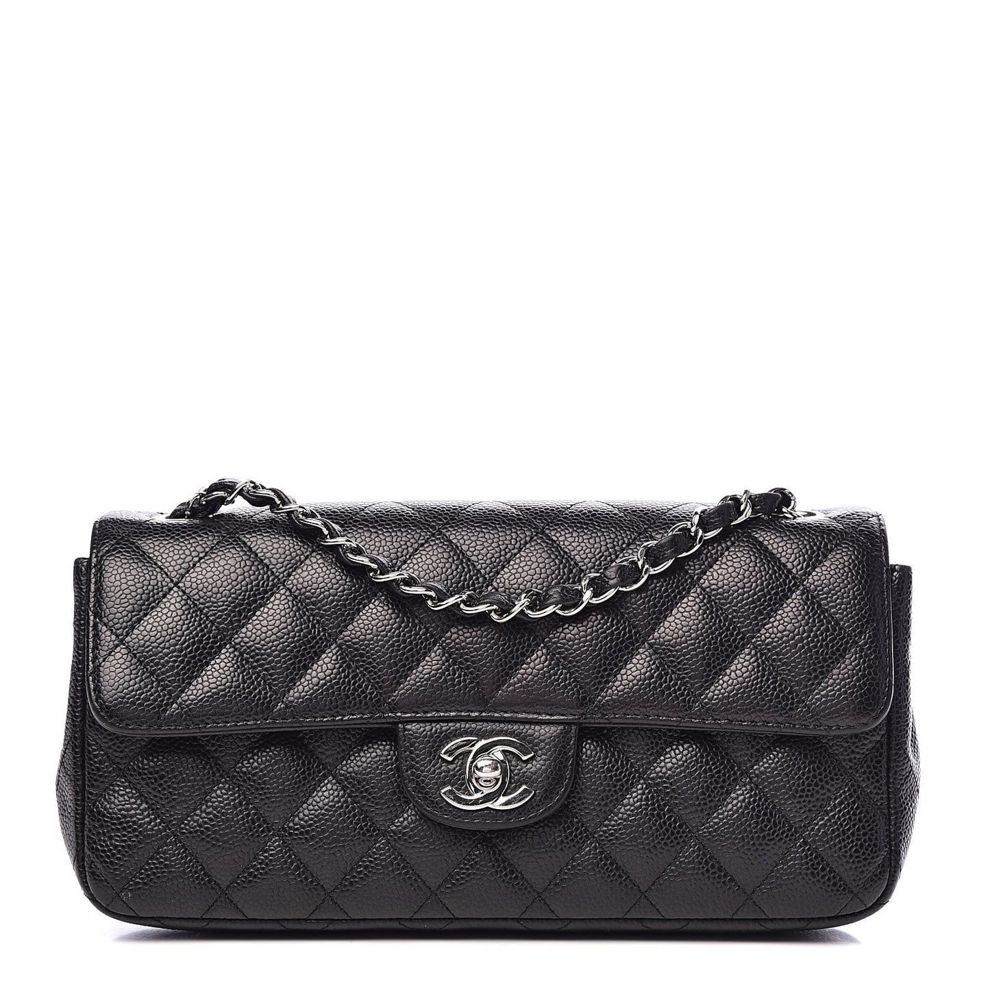 Caviar Quilted East West Flap Black