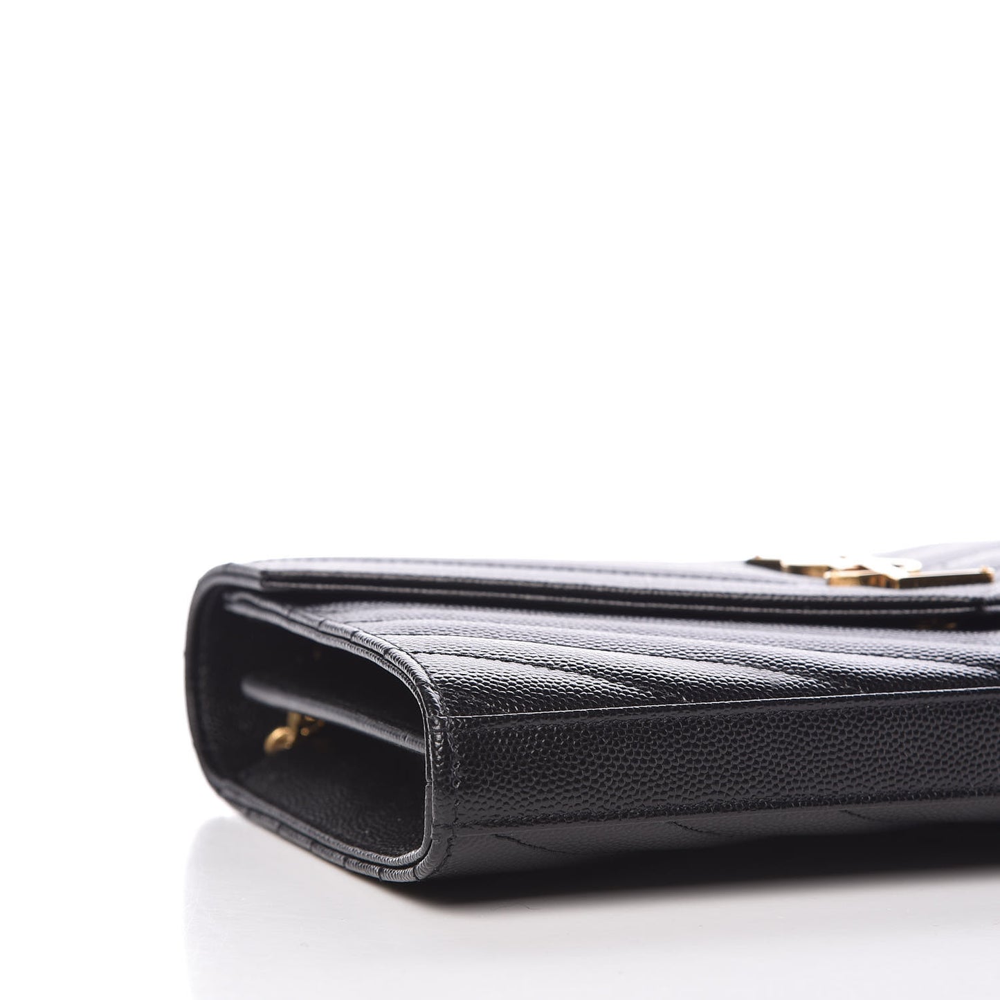 Grain De Poudre Matelasse Chevron Monogram Chain Wallet Black