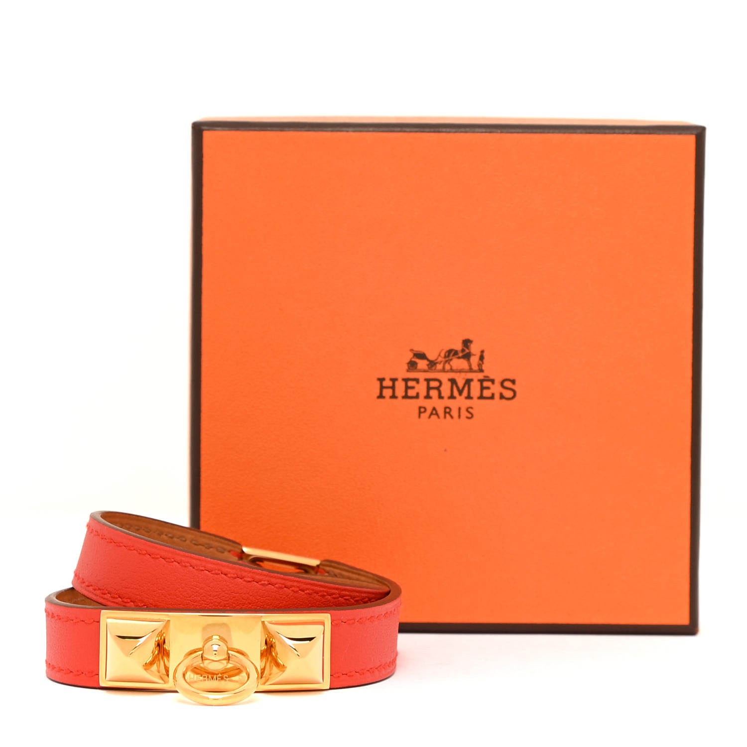 Hermes Swift Rivale Double Tour Bracelet S Capucine 9 of 9