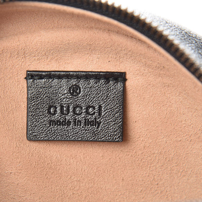 Gucci Azalea Calfskin Matelasse Heart Mini GG Marmont Round Shoulder Bag Black 6 of 8