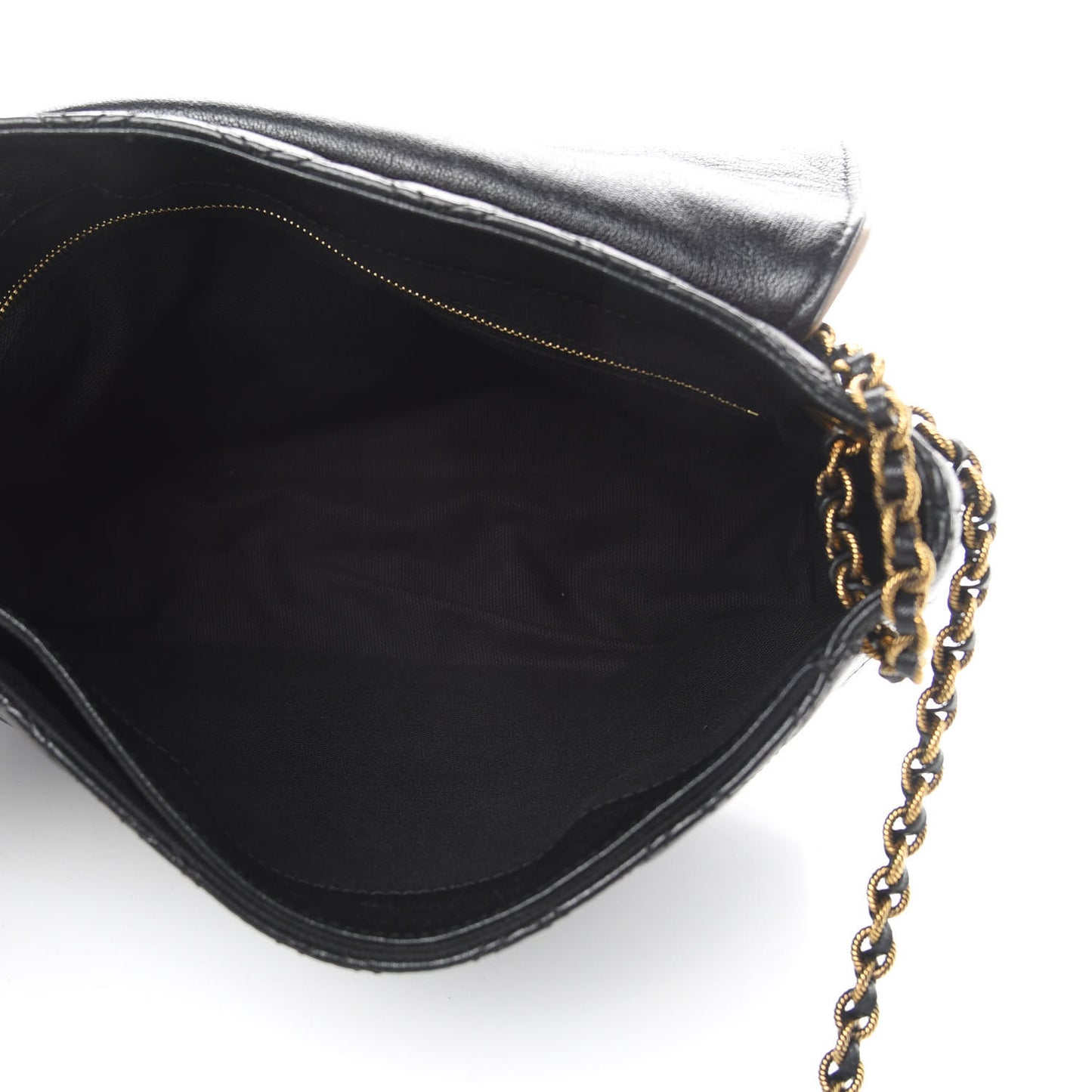Lambskin Quilted Large Baroque Single Flap Bag Black