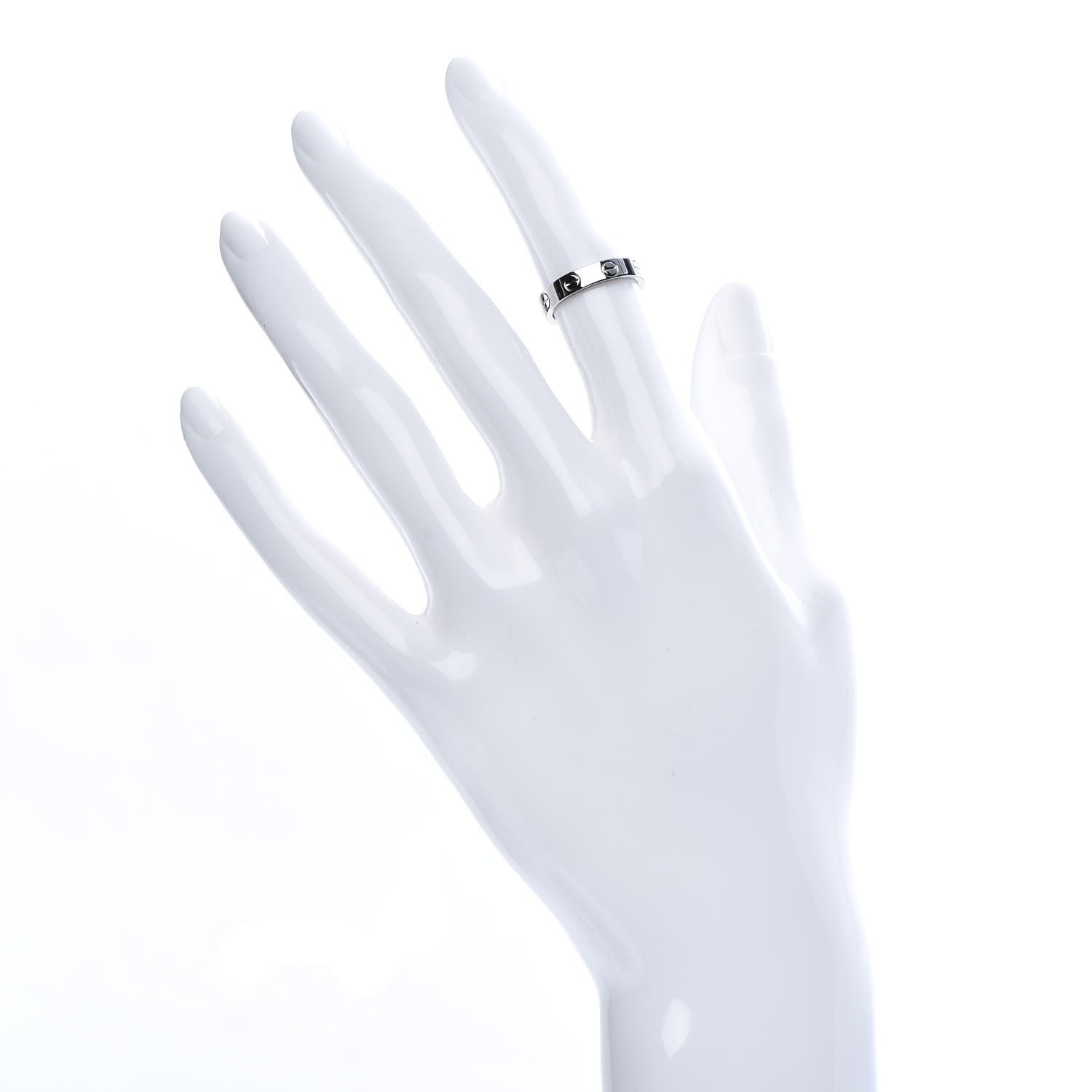Cartier 18K White Gold 3.5mm LOVE Wedding Band Ring 47 4 2 of 7