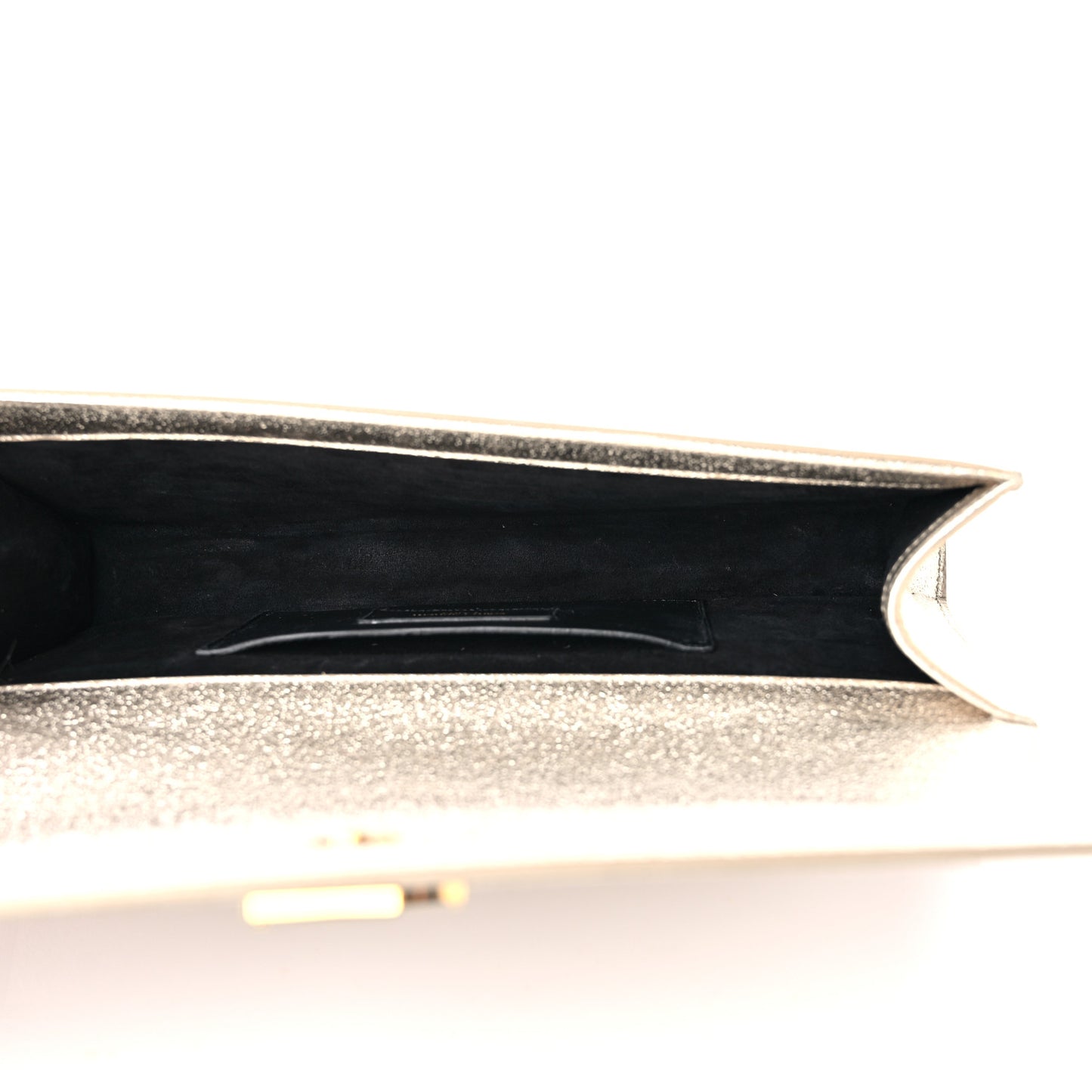 Metallic Textured Calfskin Classic Monogram Cassandre Clutch Pale Gold