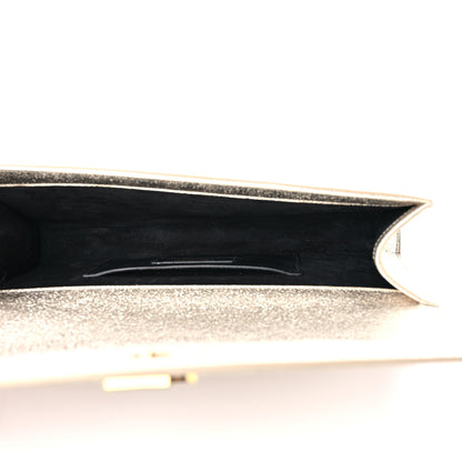 Saint Laurent Metallic Textured Calfskin Classic Monogram Cassandre Clutch Pale Gold 5 of 8