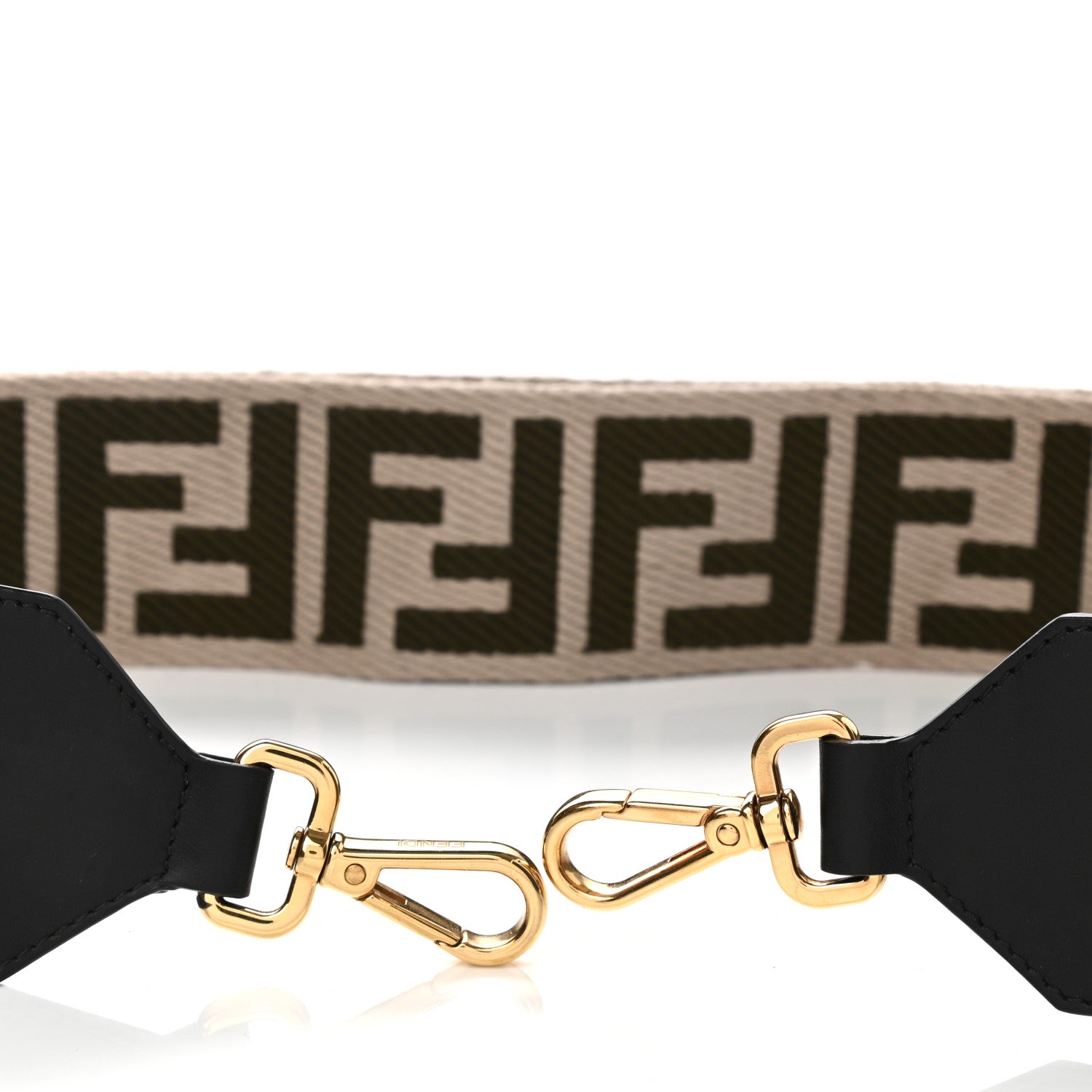 Fendi Ribbon Vitello Century FF 1974 Adjustable Strap You Nuvola Verde Black 5 of 5