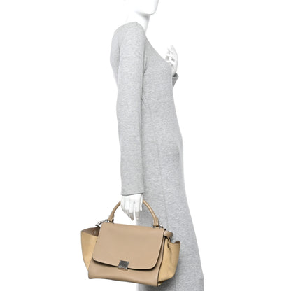 Celine Drummed Calfskin Suede Medium Trapeze Dune 2 of 9