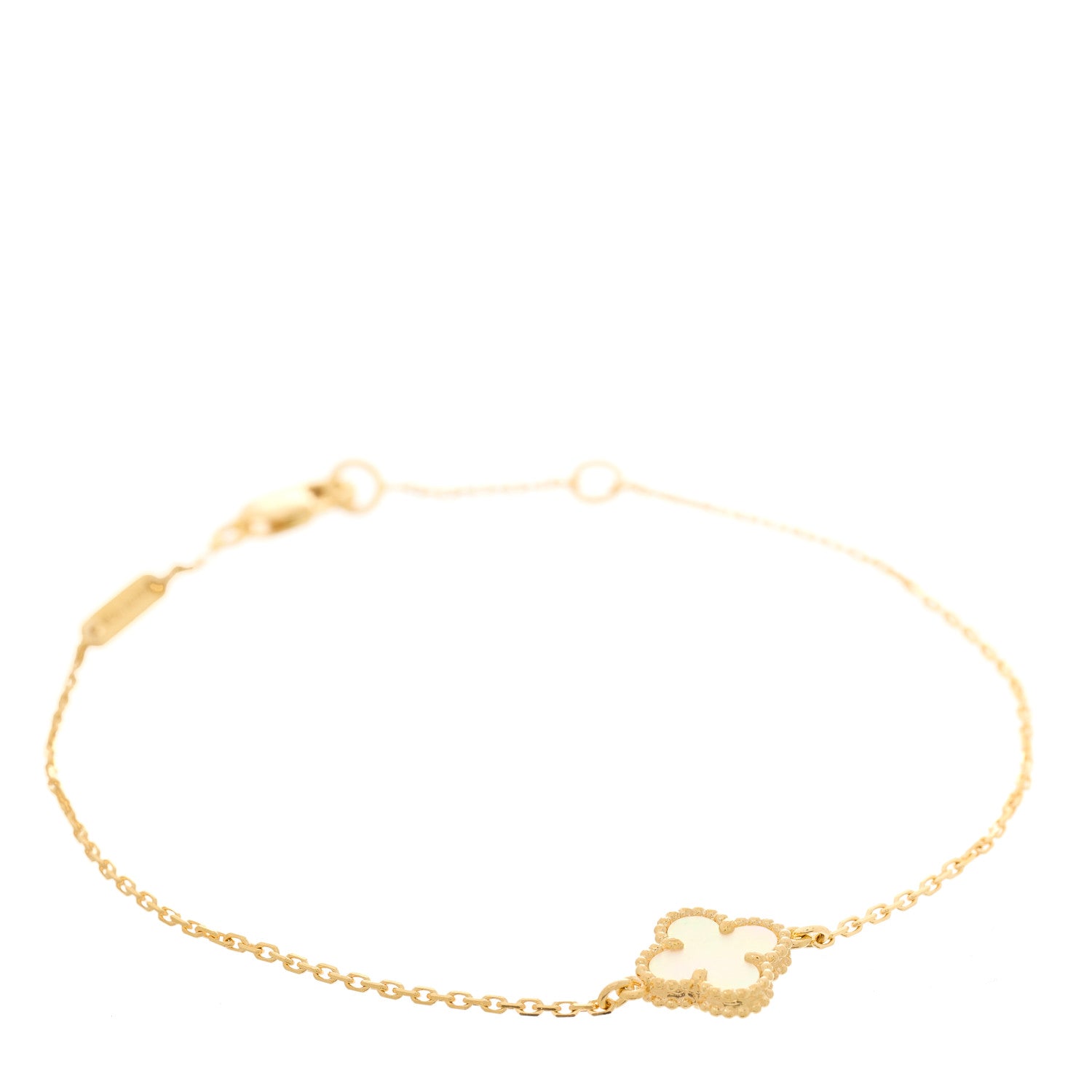 Van Cleef & Arpels 18K Yellow Gold Mother of Pearl Sweet Alhambra Bracelet 1 of 5