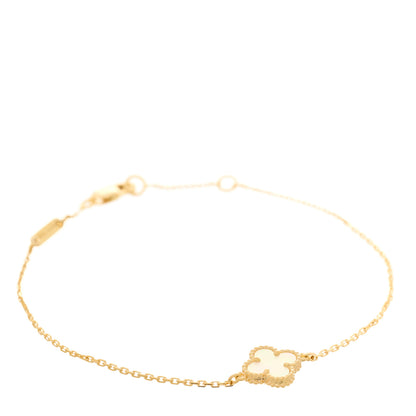 Van Cleef & Arpels 18K Yellow Gold Mother of Pearl Sweet Alhambra Bracelet 1 of 5