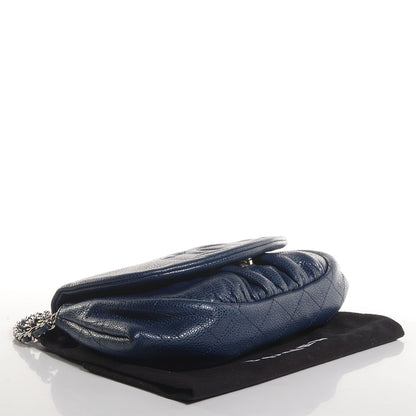 Chanel Caviar Half Moon Wallet On Chain WOC Navy Blue 5 of 9
