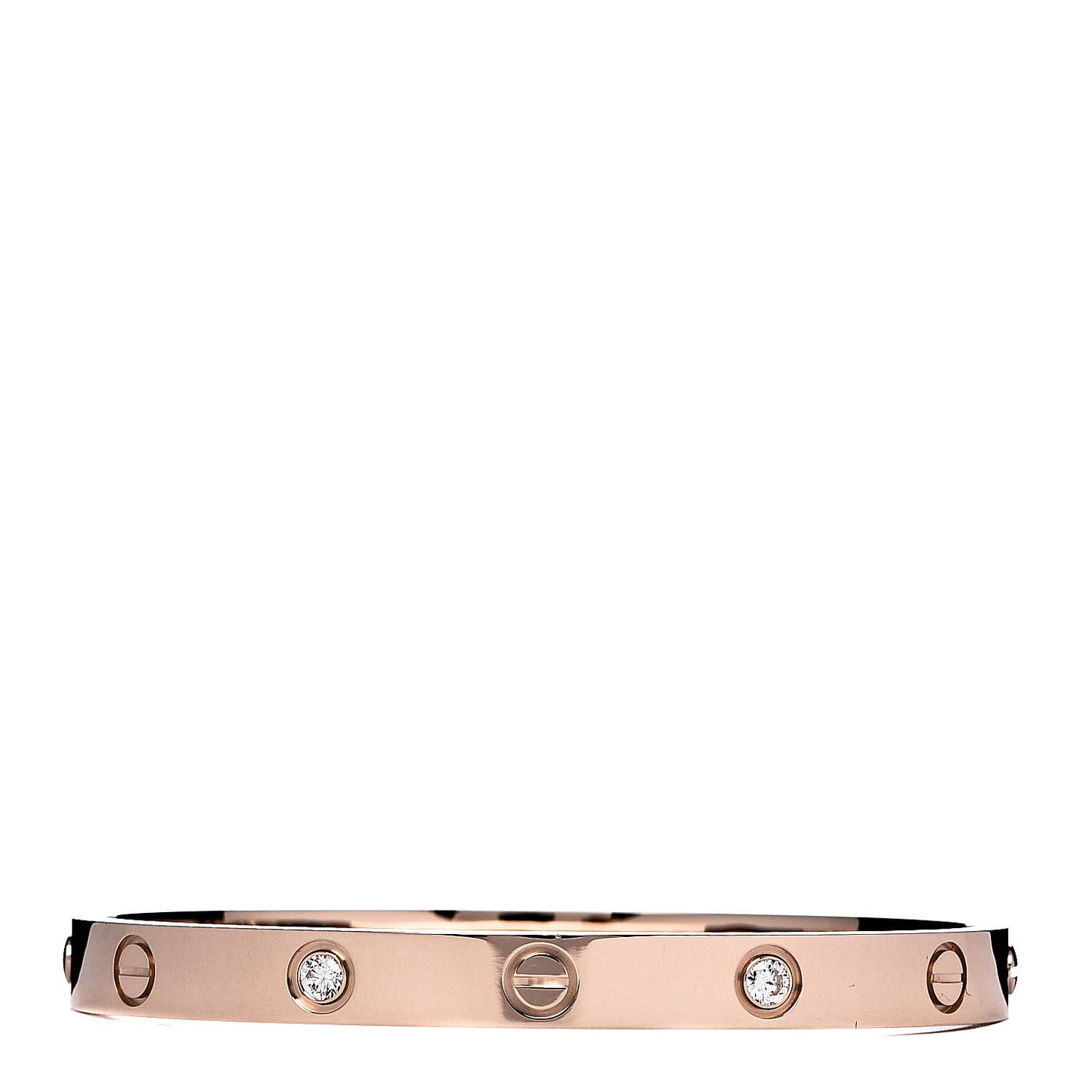 18K Pink Gold 4 Diamond LOVE Bracelet 17