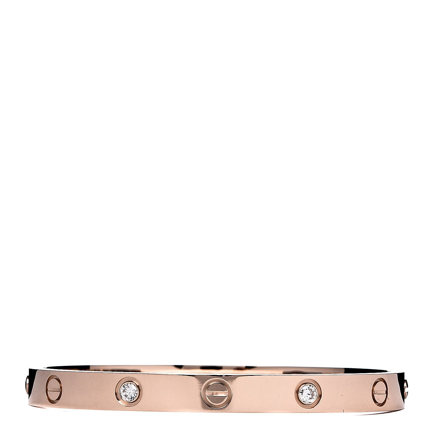 Cartier 18K Pink Gold 4 Diamond LOVE Bracelet 17 1 of 6