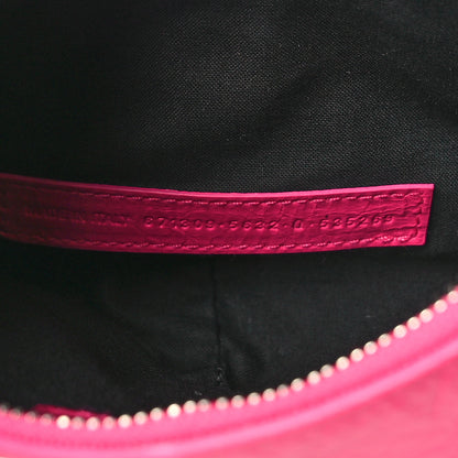 Balenciaga Extra Supple Calfskin Crocodile Embossed XS Le Cagole Shoulder Bag Lipstick Pink 7 of 10