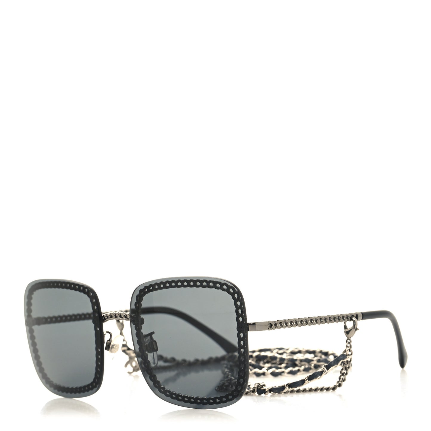 Square Removable Chain Sunglasses 4244 Black