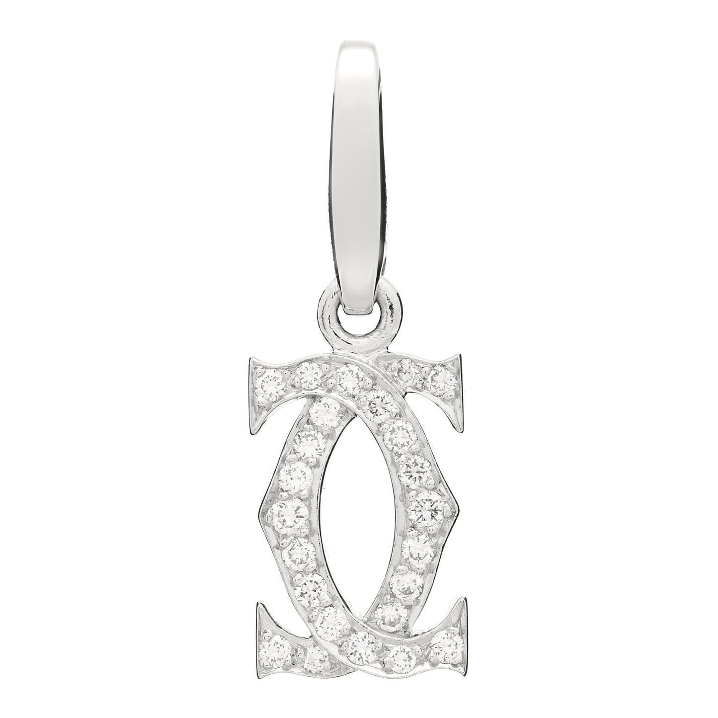 18K White Gold Diamond Logo Charm
