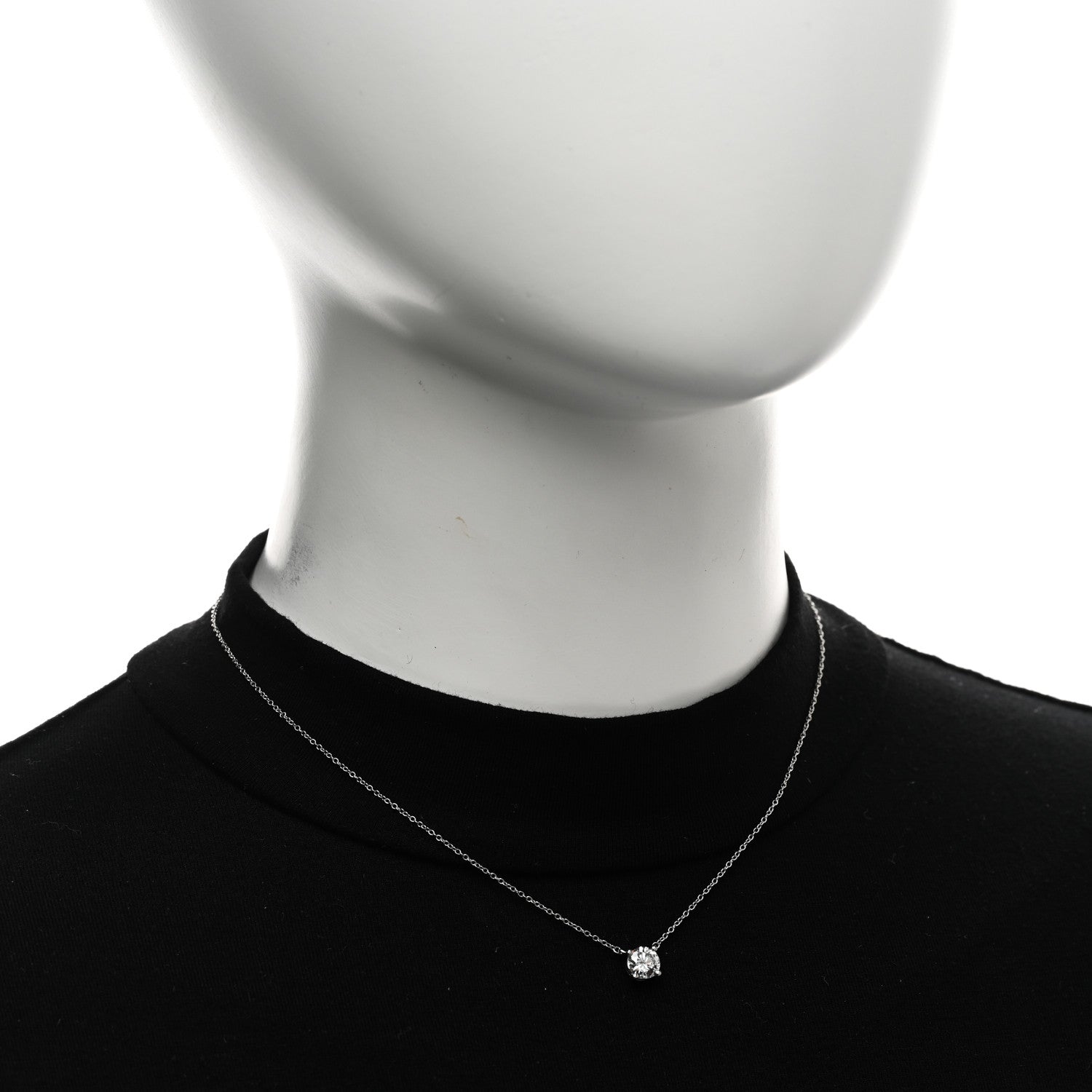 Tiffany Platinum Diamond .80ct Solitaire Pendant Necklace 2 of 5