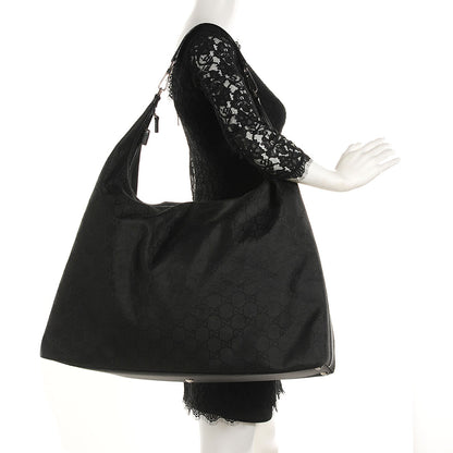 Gucci Nylon Monogram Large Hobo Black 2 of 7