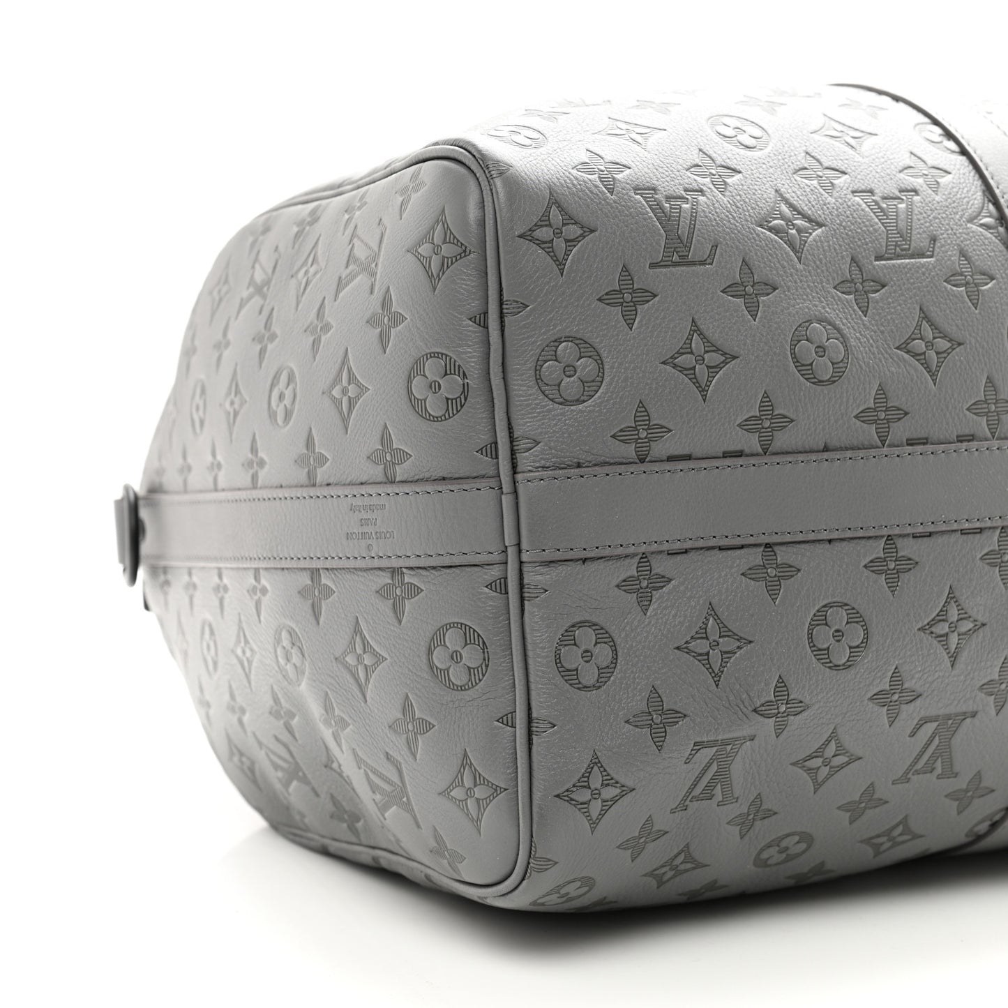Calfskin Monogram Shadow Keepall Bandouliere 50 Anthracite Gray