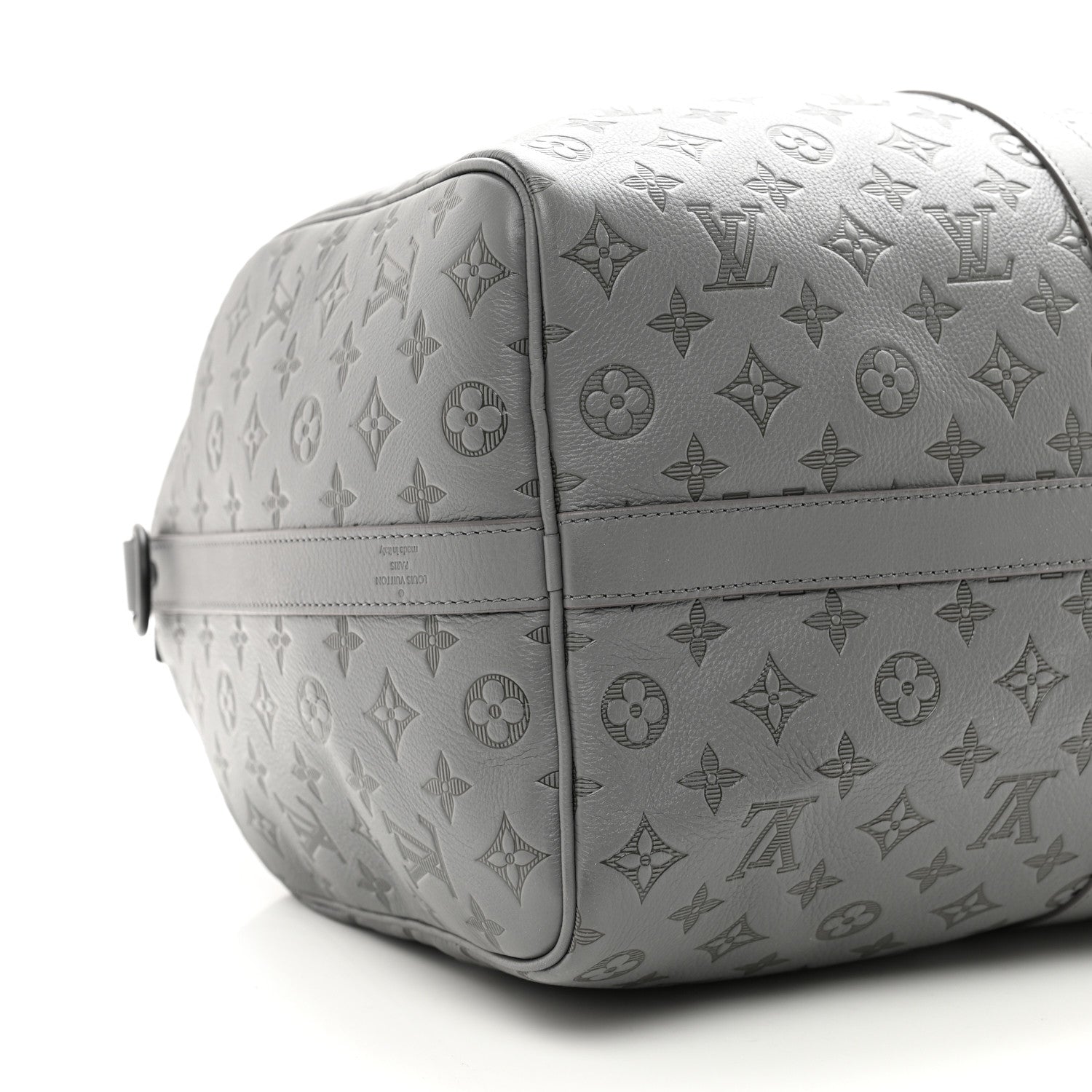 Louis Vuitton Calfskin Monogram Shadow Keepall Bandouliere 50 Anthracite Gray 7 of 8