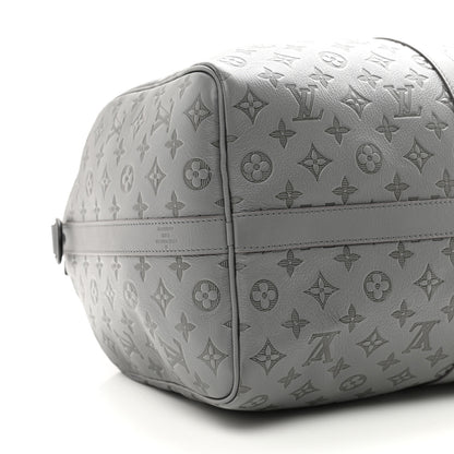 Louis Vuitton Calfskin Monogram Shadow Keepall Bandouliere 50 Anthracite Gray 7 of 8
