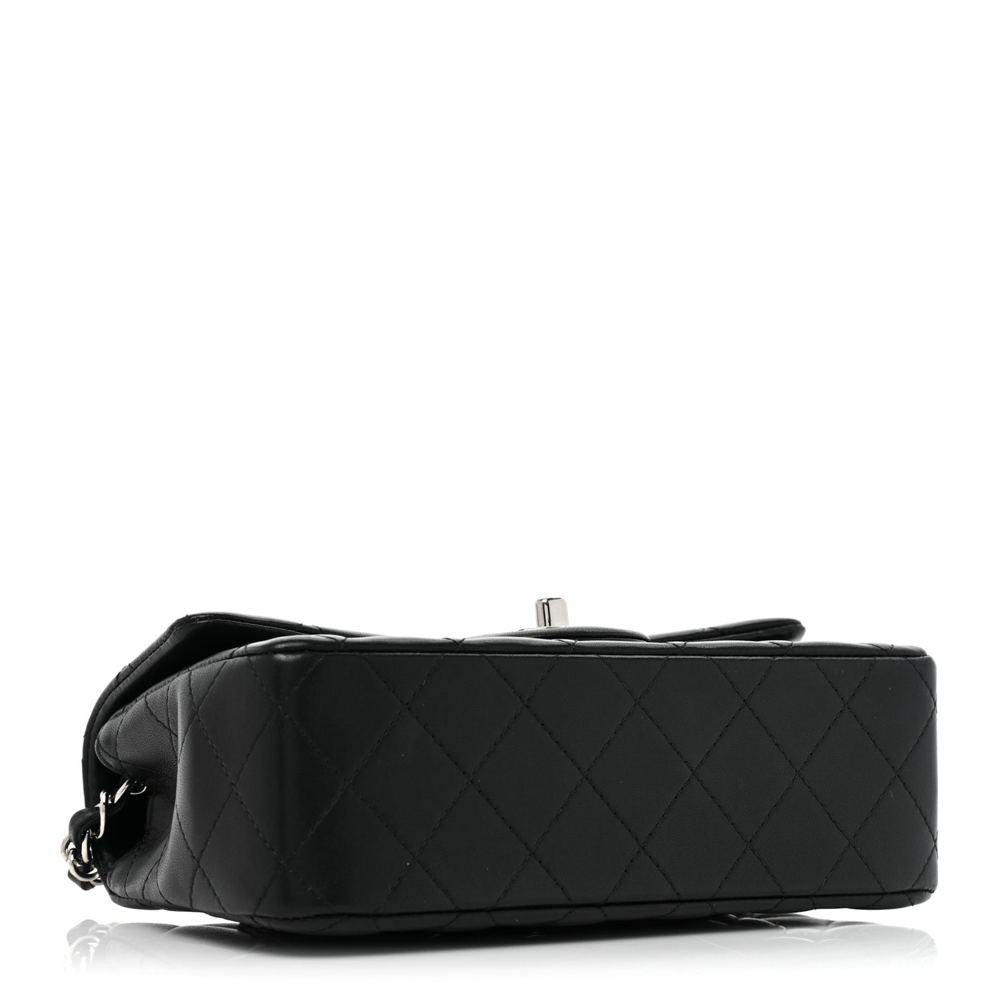 Lambskin Quilted Mini Rectangular Flap Black