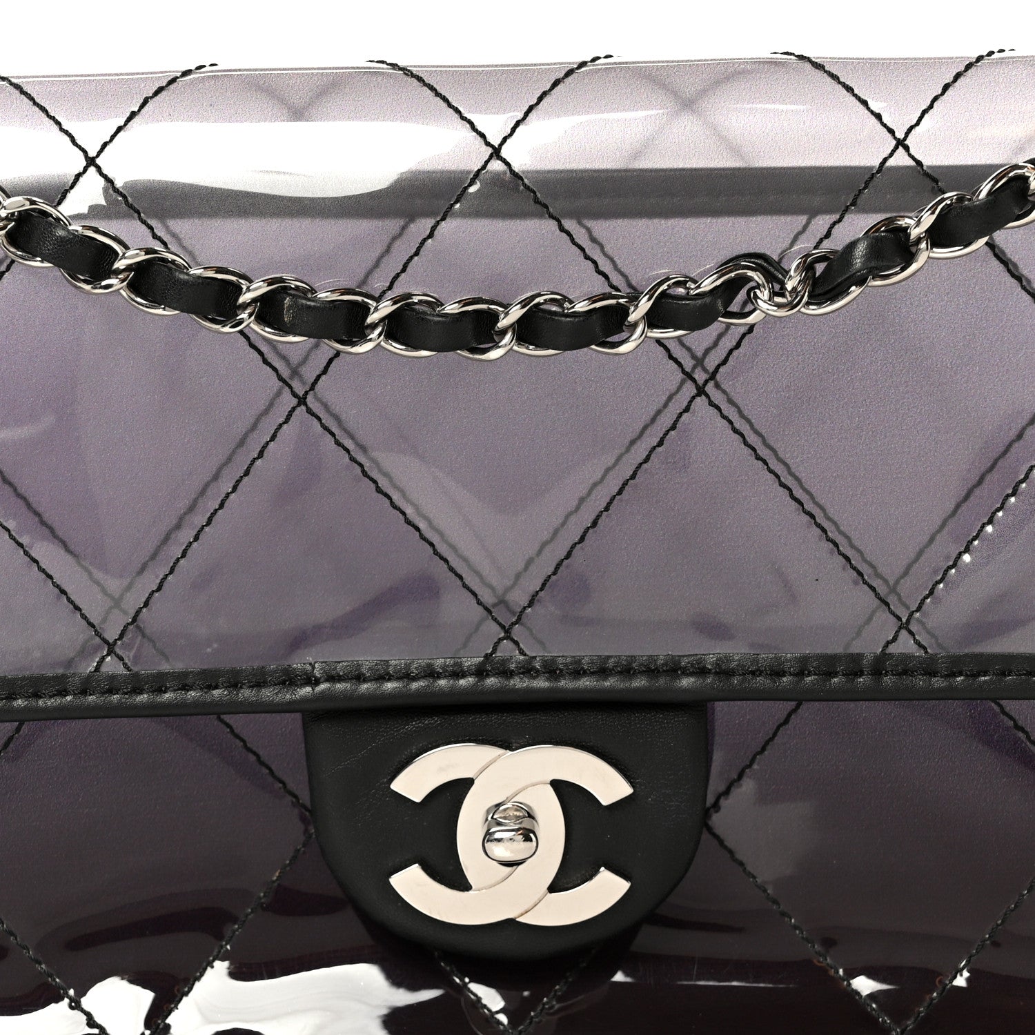 Chanel Vinyl Quilted Degrade Jumbo Single Flap Black 9 of 11