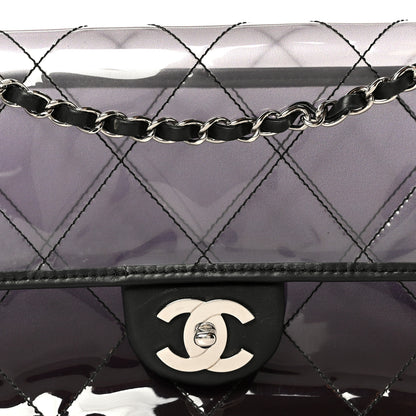 Chanel Vinyl Quilted Degrade Jumbo Single Flap Black 9 of 11