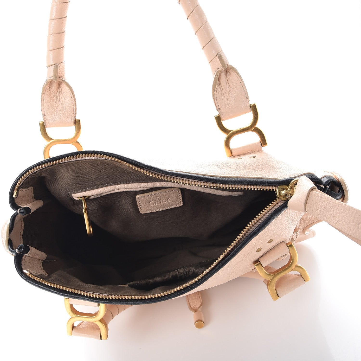 Chloe Calfskin Braided Medium Marcie Satchel Nude Pink 5 of 12
