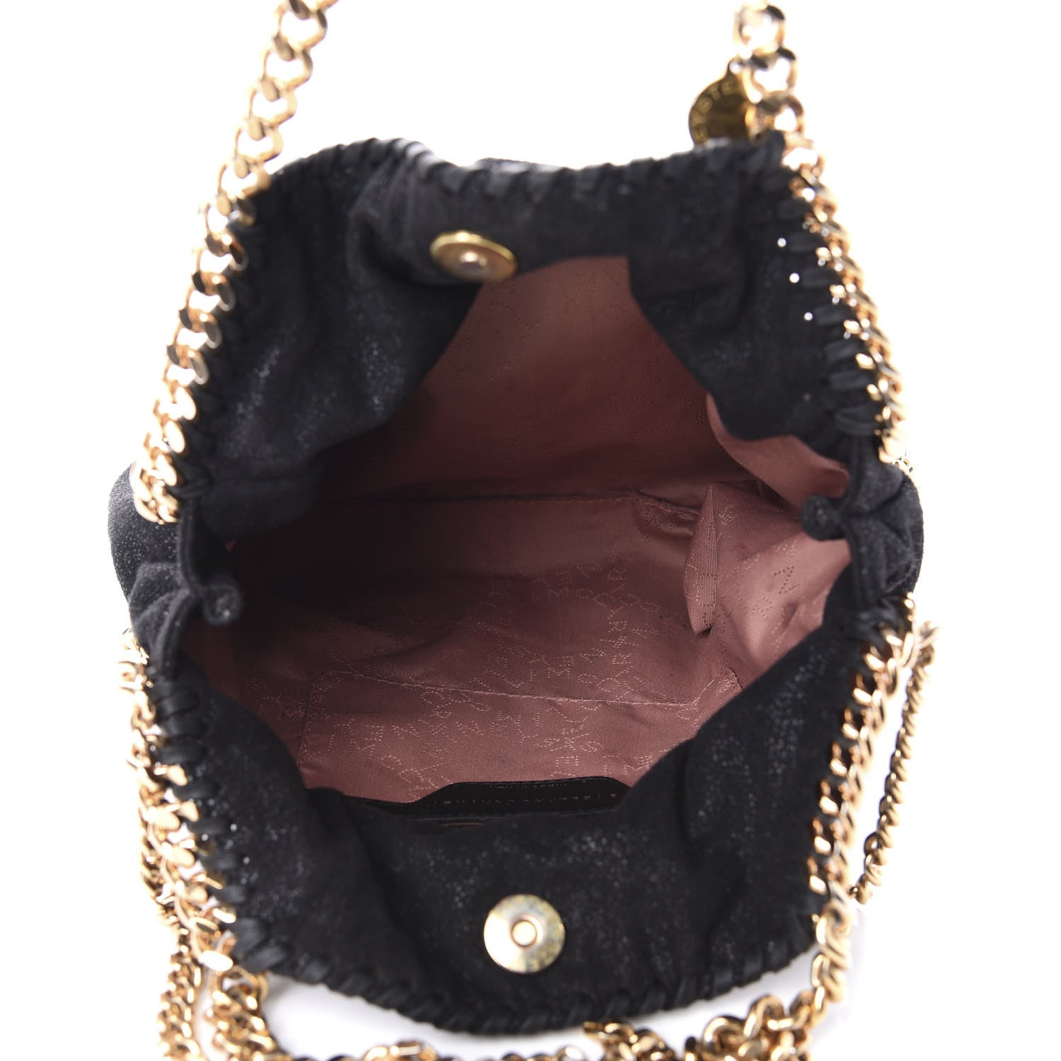 Stella McCartney Shaggy Deer Mini Falabella Fold Over Tote Black 6 of 11