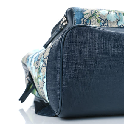 Gucci GG Supreme Monogram Blooms Medium Day Backpack Beige Blue Navy 8 of 9