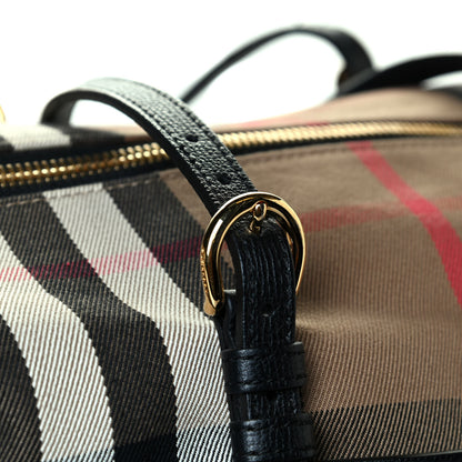 Burberry Grainy Calfskin House Check Mason Diaper Tote Black 8 of 9
